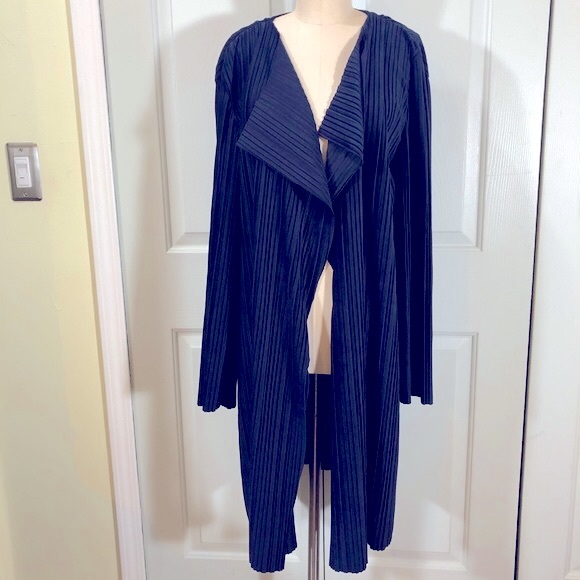 J.O.A Duster Velvet Cardigan Draped Jacket Size Medium - Picture 6 of 15